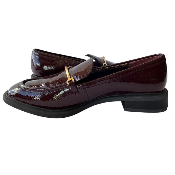 SARTO by Franco Sarto Eda Loafers Gold Bit Burgundy Leather Almond Toe Size 8 M - Picture 4 of 10
